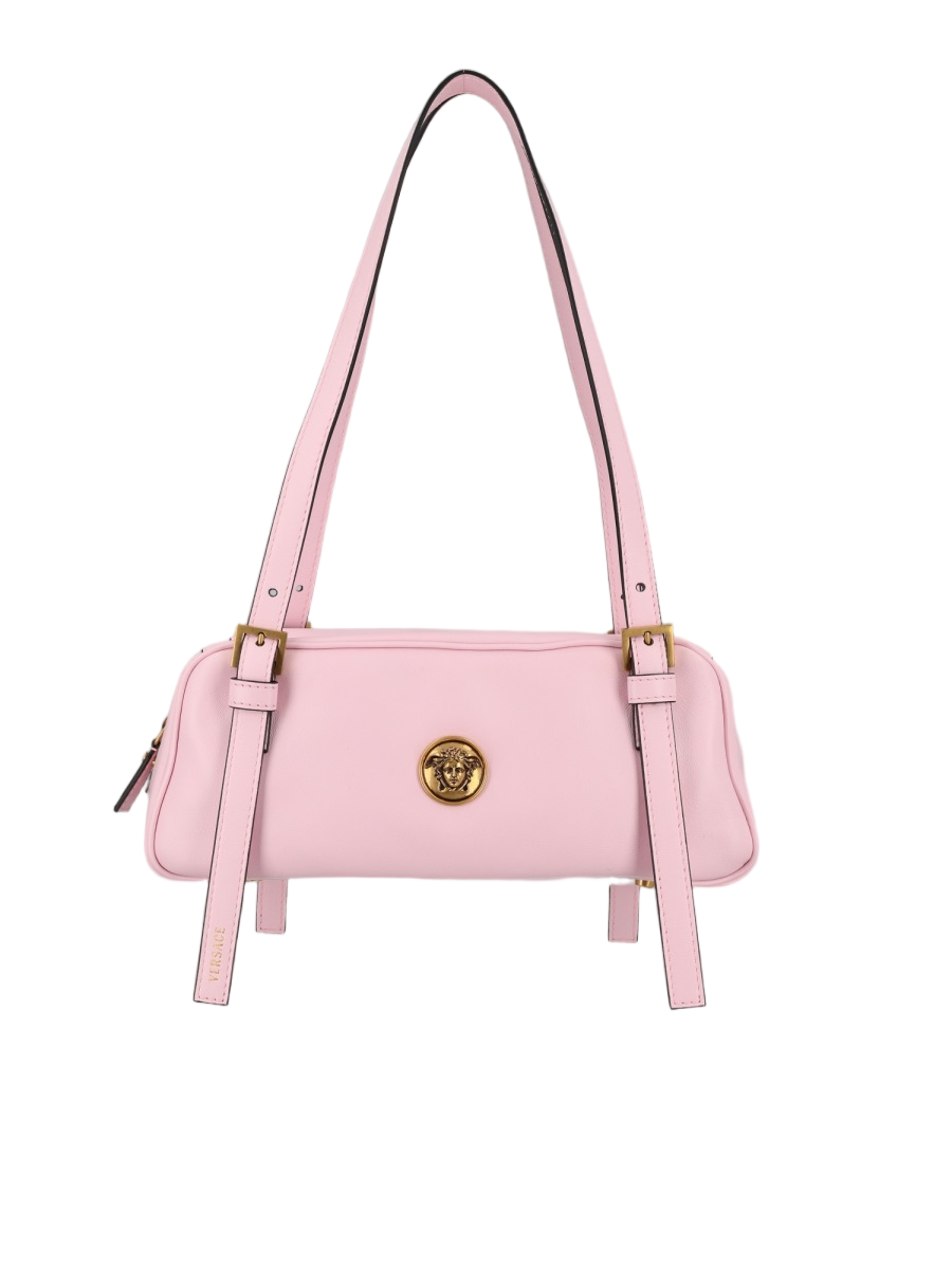 Pink Rectangular Lambskin Shoulder Bag