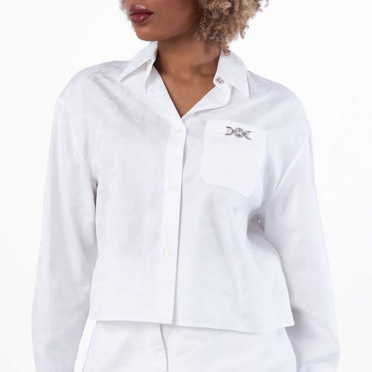Versace Barocco Jacquard Cropped Shirt