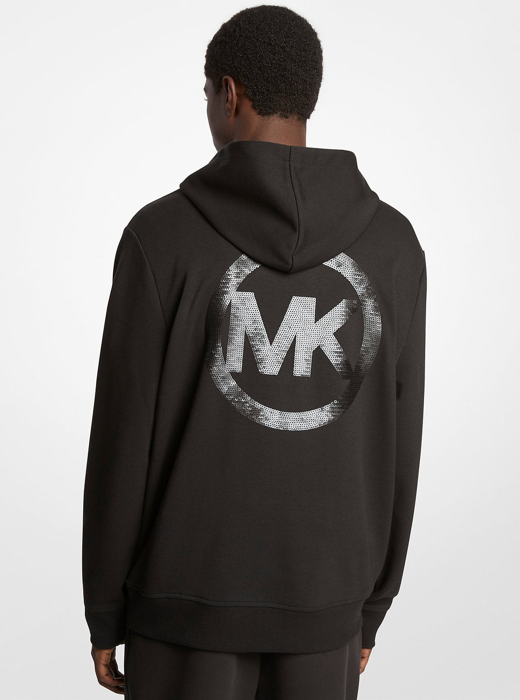 Embellished Logo Cotton Blend Hoodie