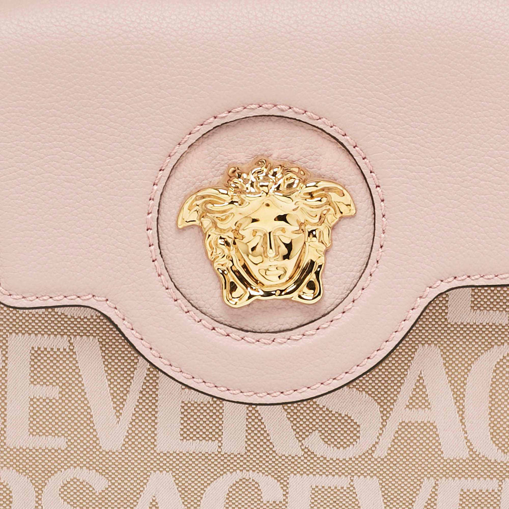 Versace Lilac Jacquard Canvas And Leather