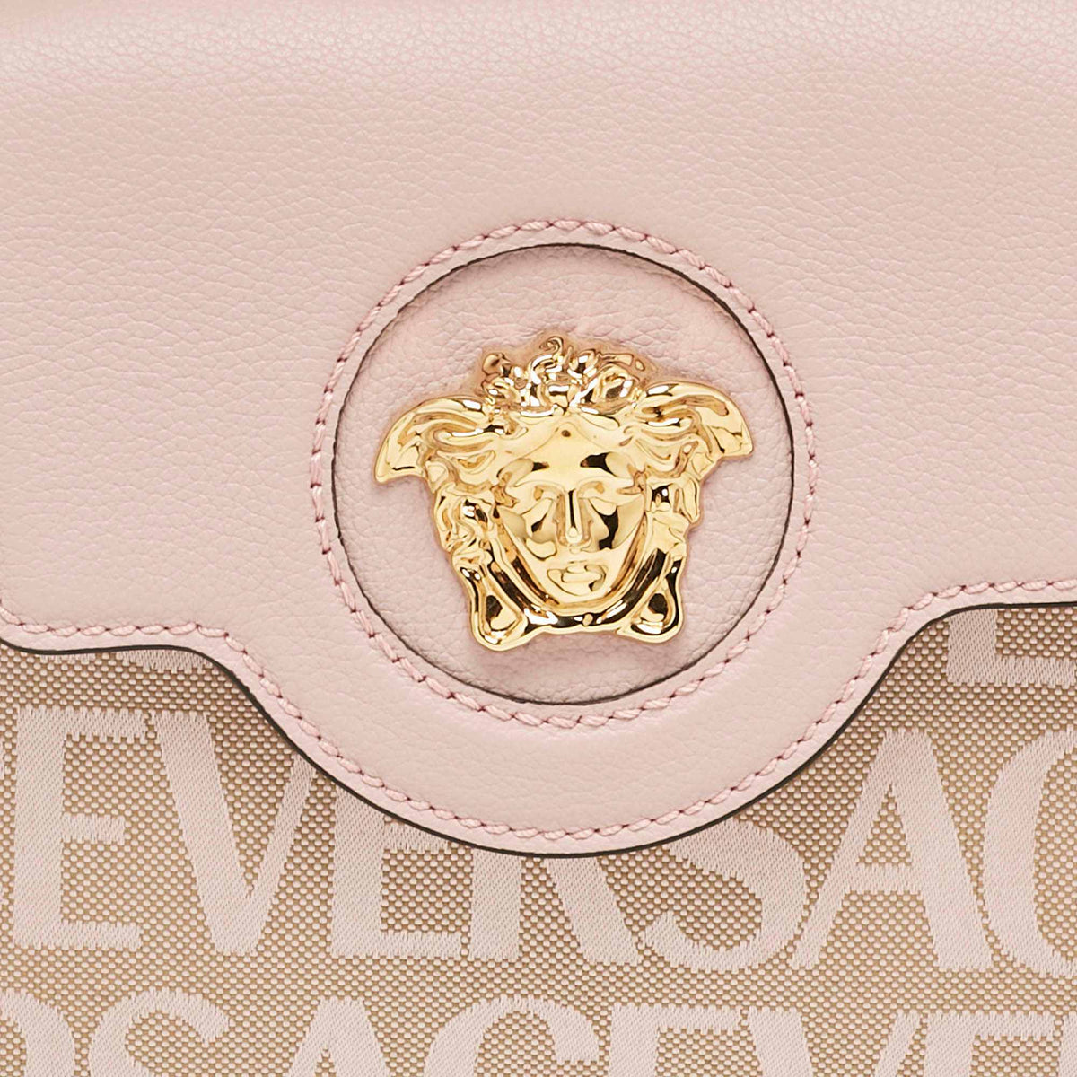 Versace Lilac Jacquard Canvas And Leather