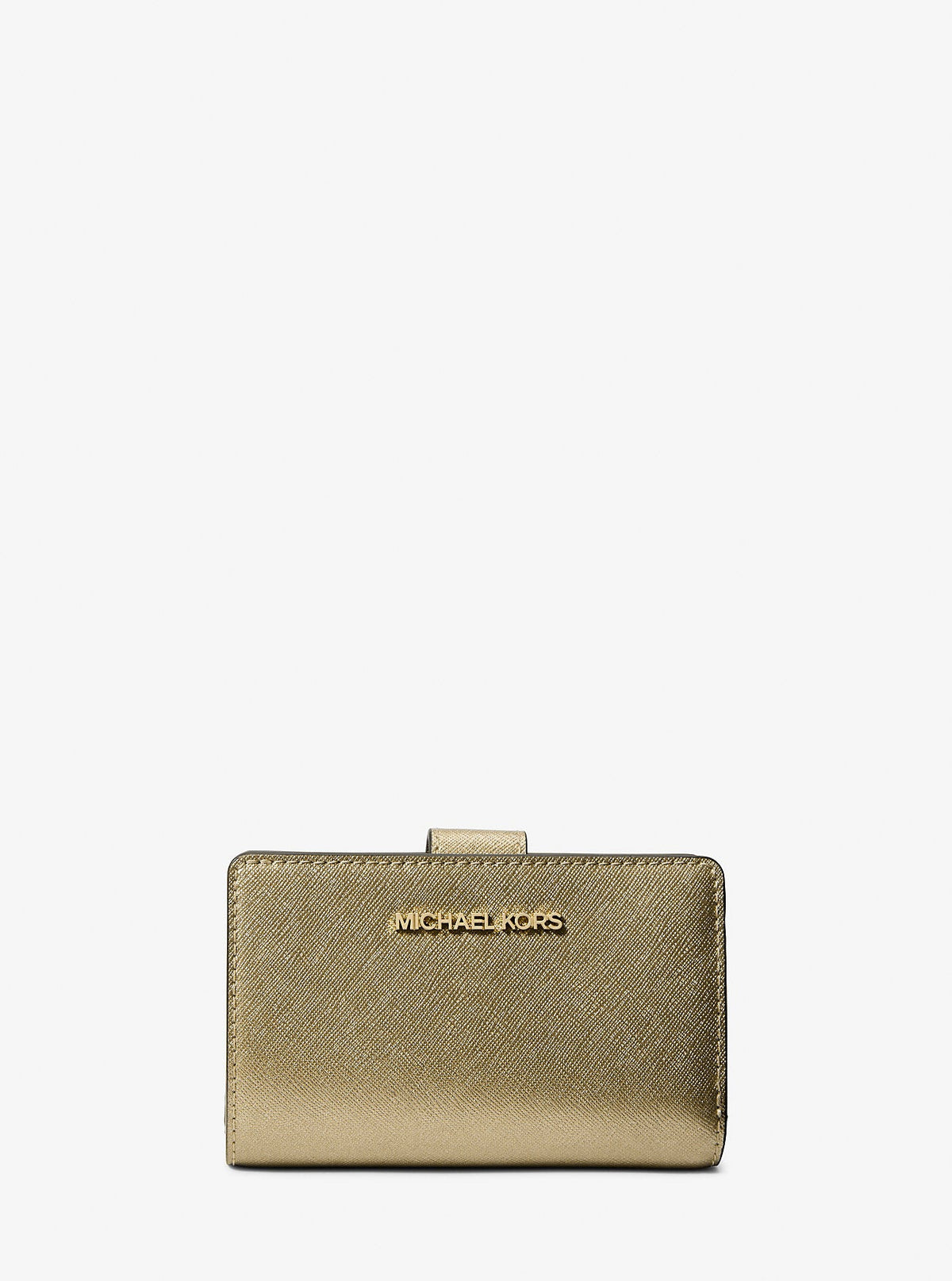 Jet Set Medium Metallic Saffiano Leather Bi-Fold Wallet