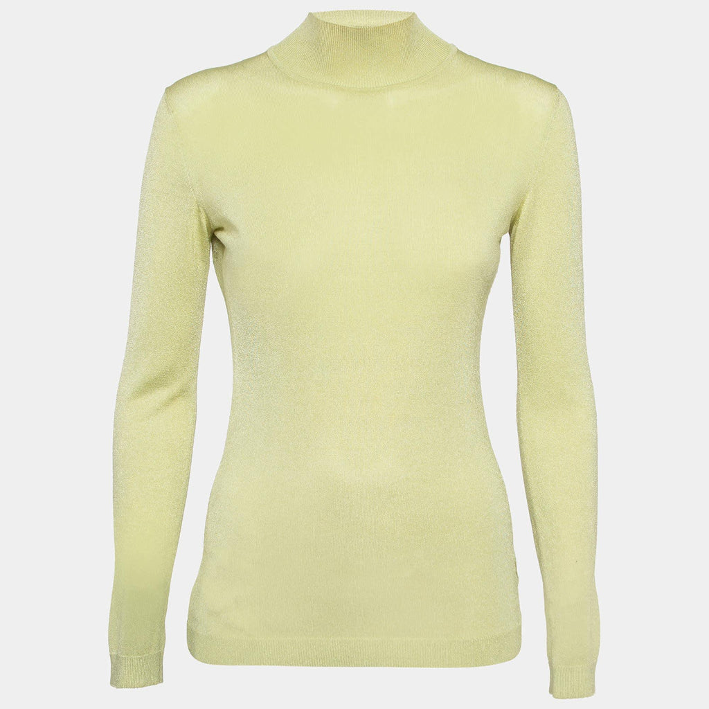 Versace Jeans Couture Lime Green Knit Back Open Sweatshirt