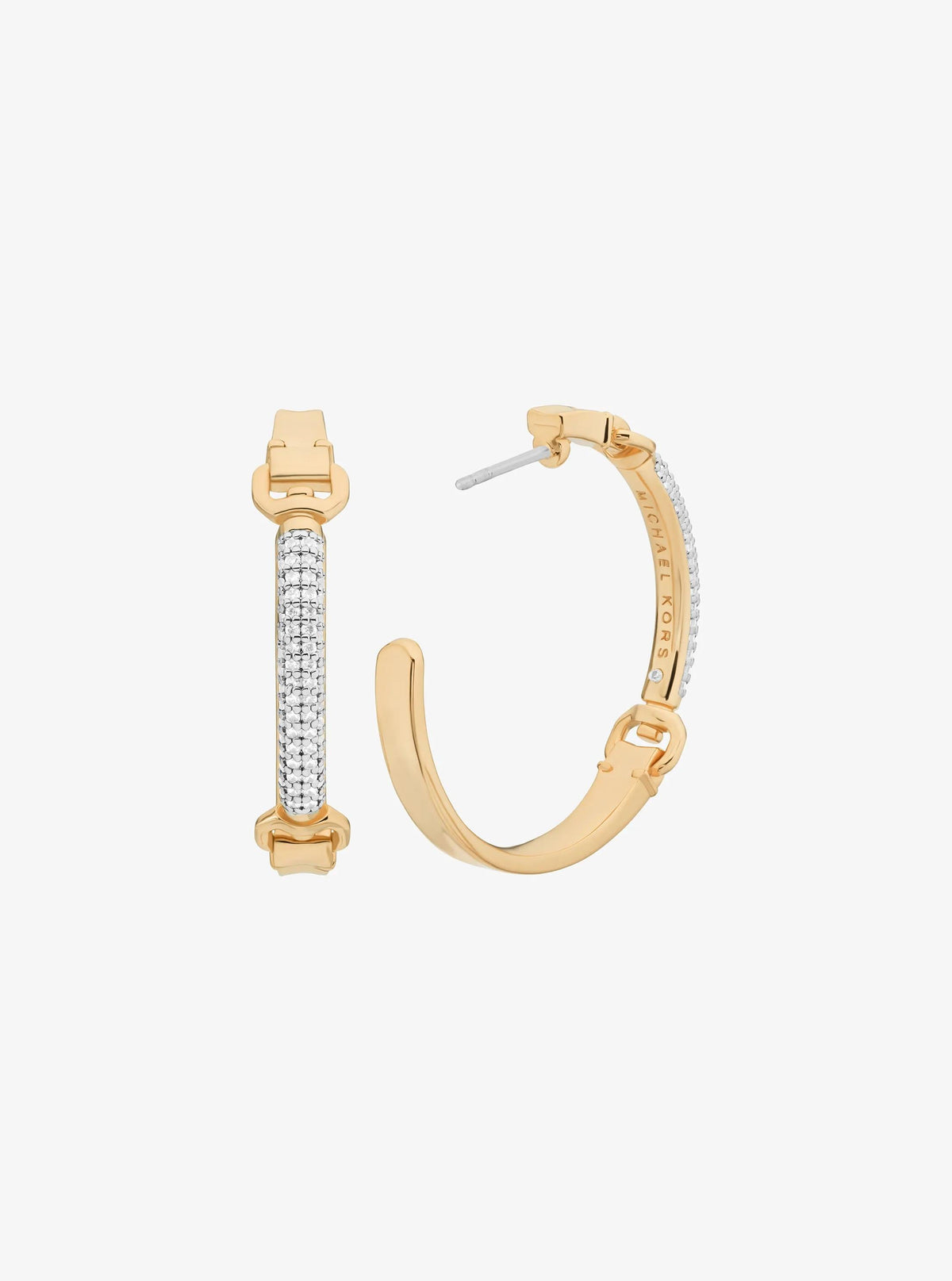 Pavé Horsebit Hoop Earrings