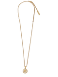 Gold Delicate Oval Pendant Brass Necklace