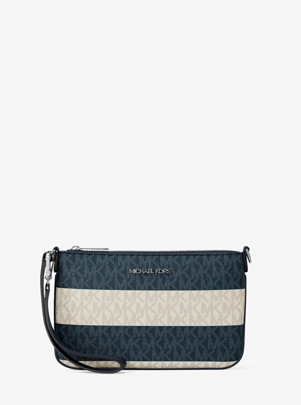 Jet Set Travel Striped Signature Logo Convertible Wristlet