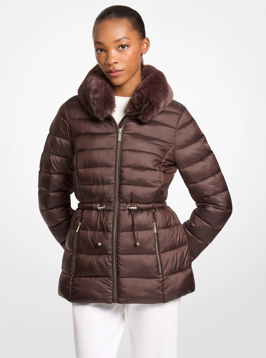 Faux Fur Quilted Puffer Jacket