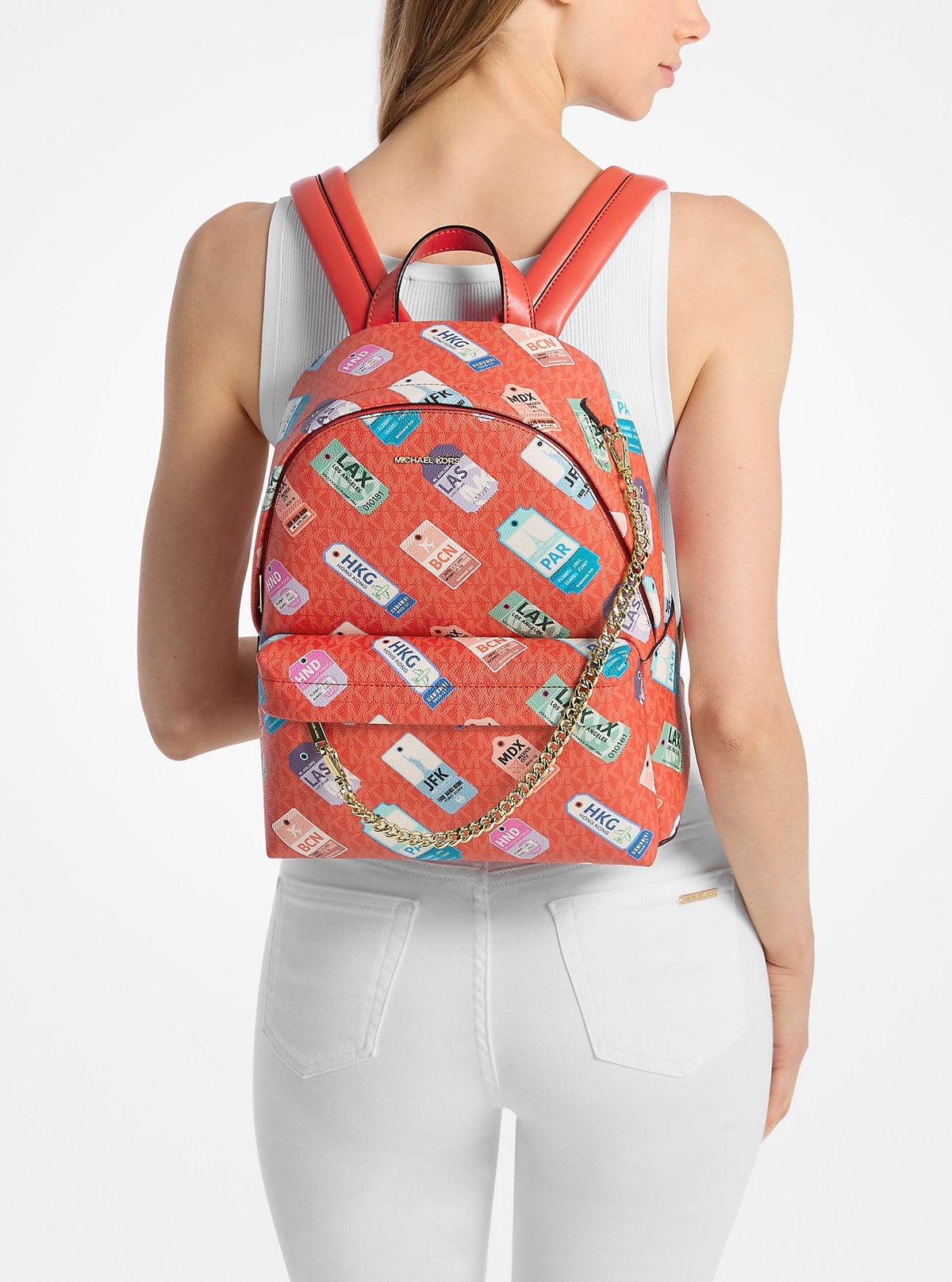 Slater Medium Printed Signature Logo Backpack