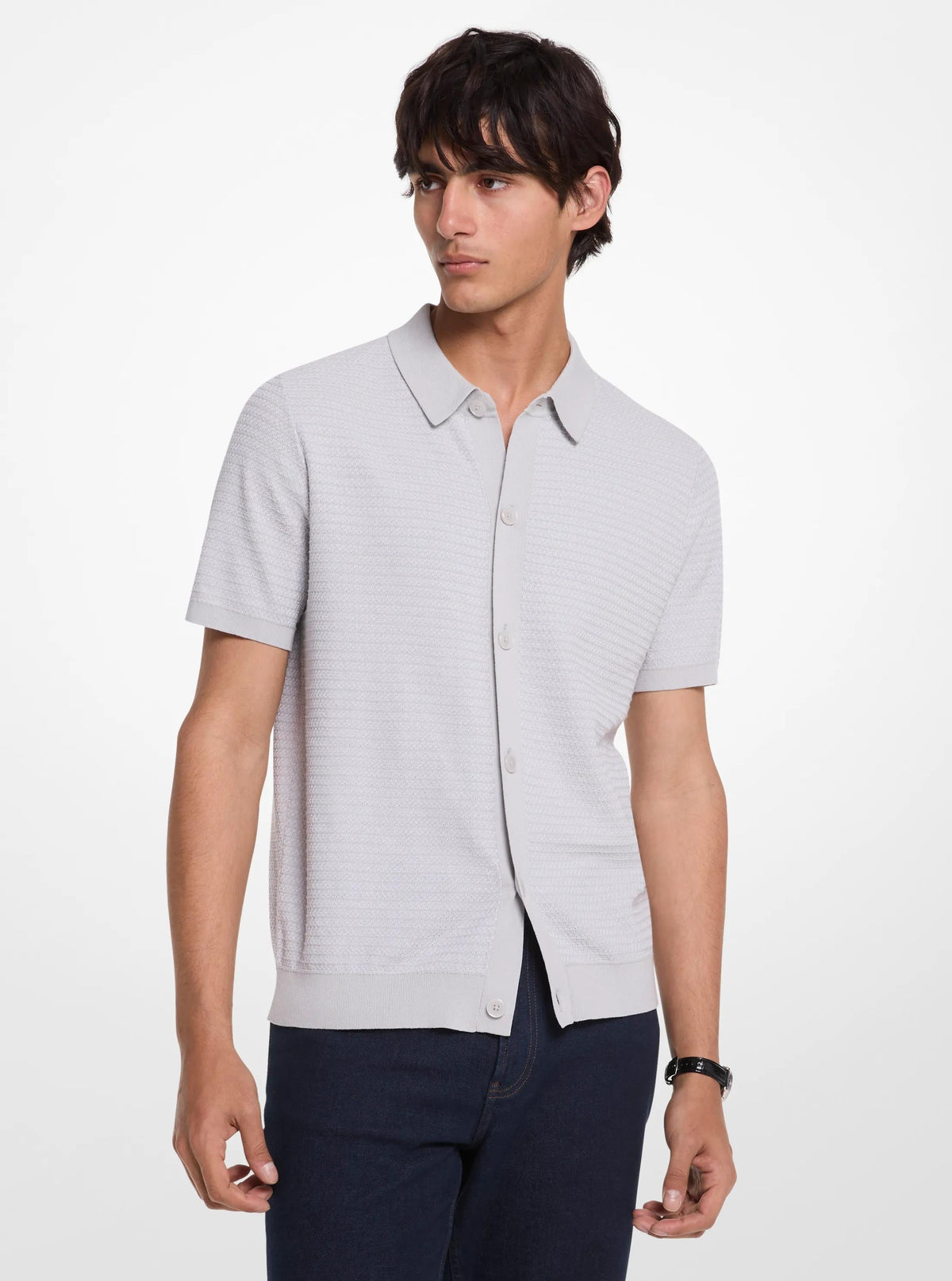 Cotton Tuck Stitch Shirt