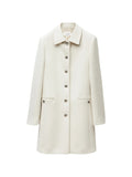 Single-Breasted Light Felted Wool Coat with Medusa Detailing