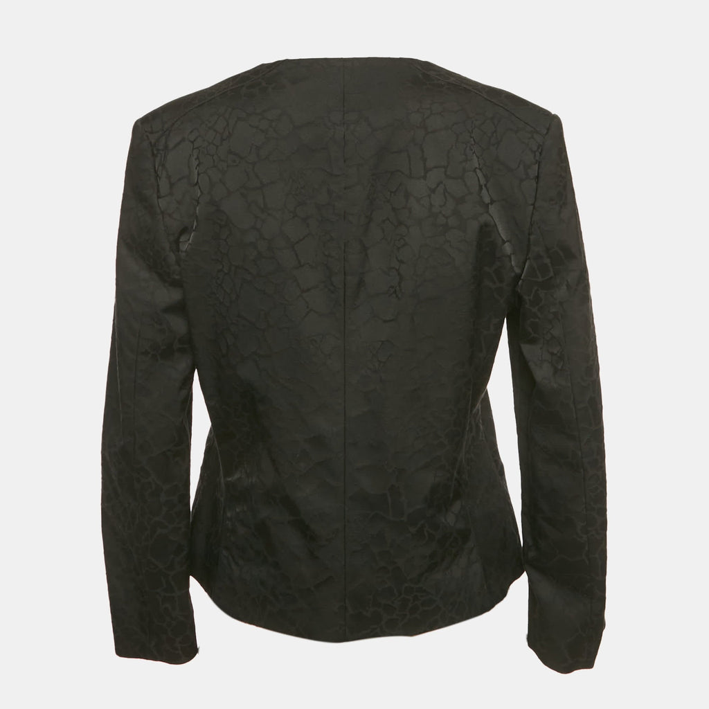 Versace Jeans Black Jacquard Button Front Jacket