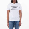 Versace 90s Logo Embroidered Cotton T Shirt