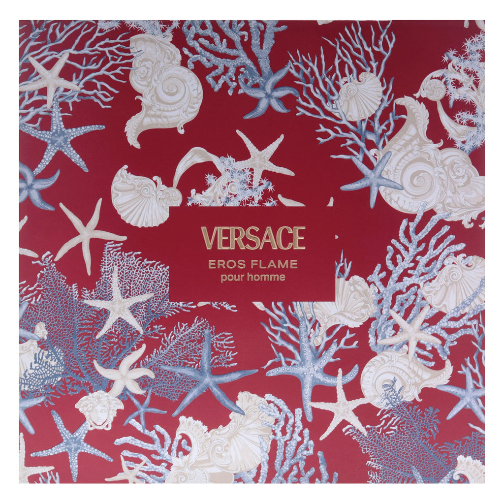 Versace Eros Flame by Versace for Men - 3 Pc Gift Set 3.4oz EDP Spray, 0.17oz EDP Spray (Mini), 5oz Bath and Shower Gel