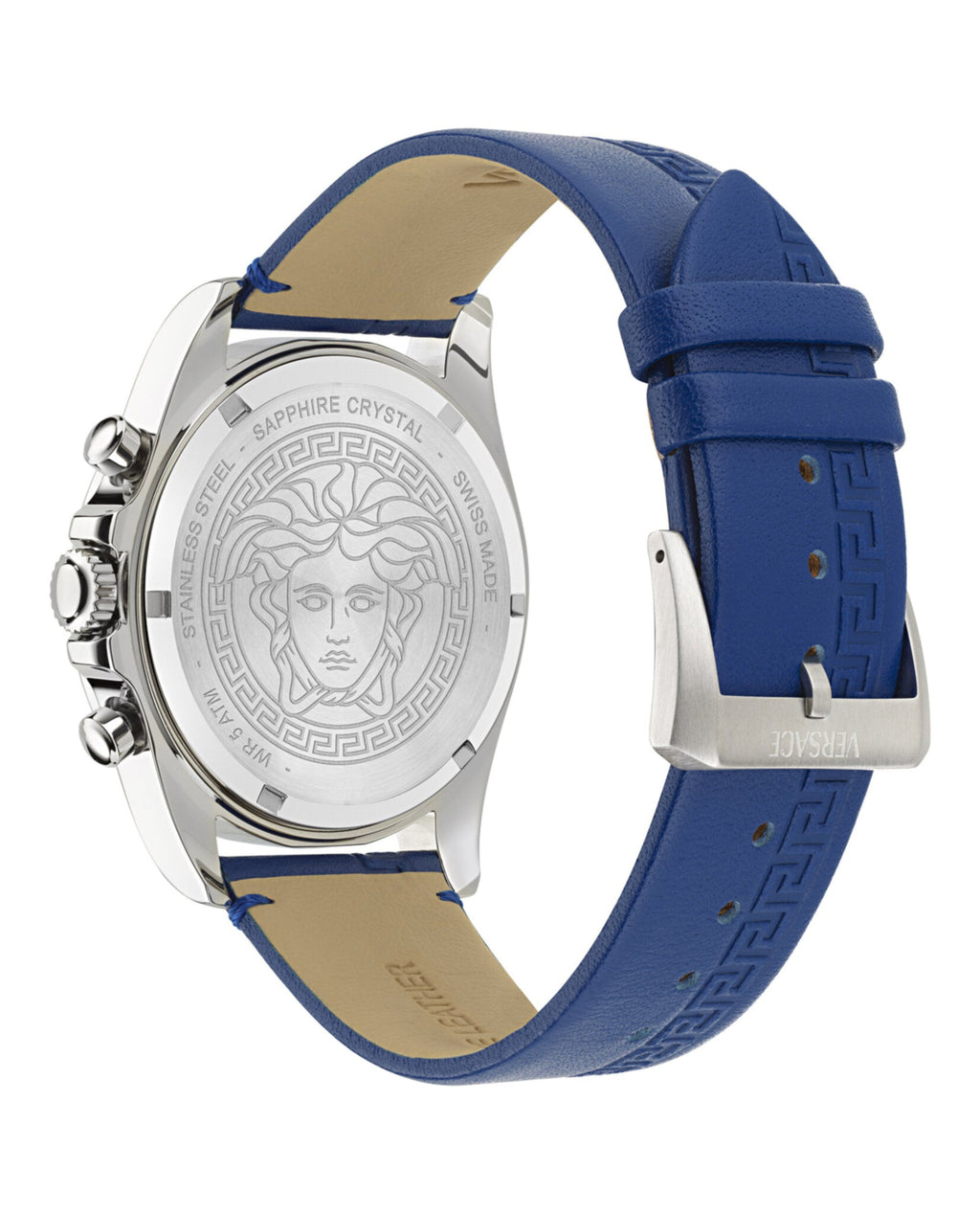Greca Chrono Wave Leather Watch