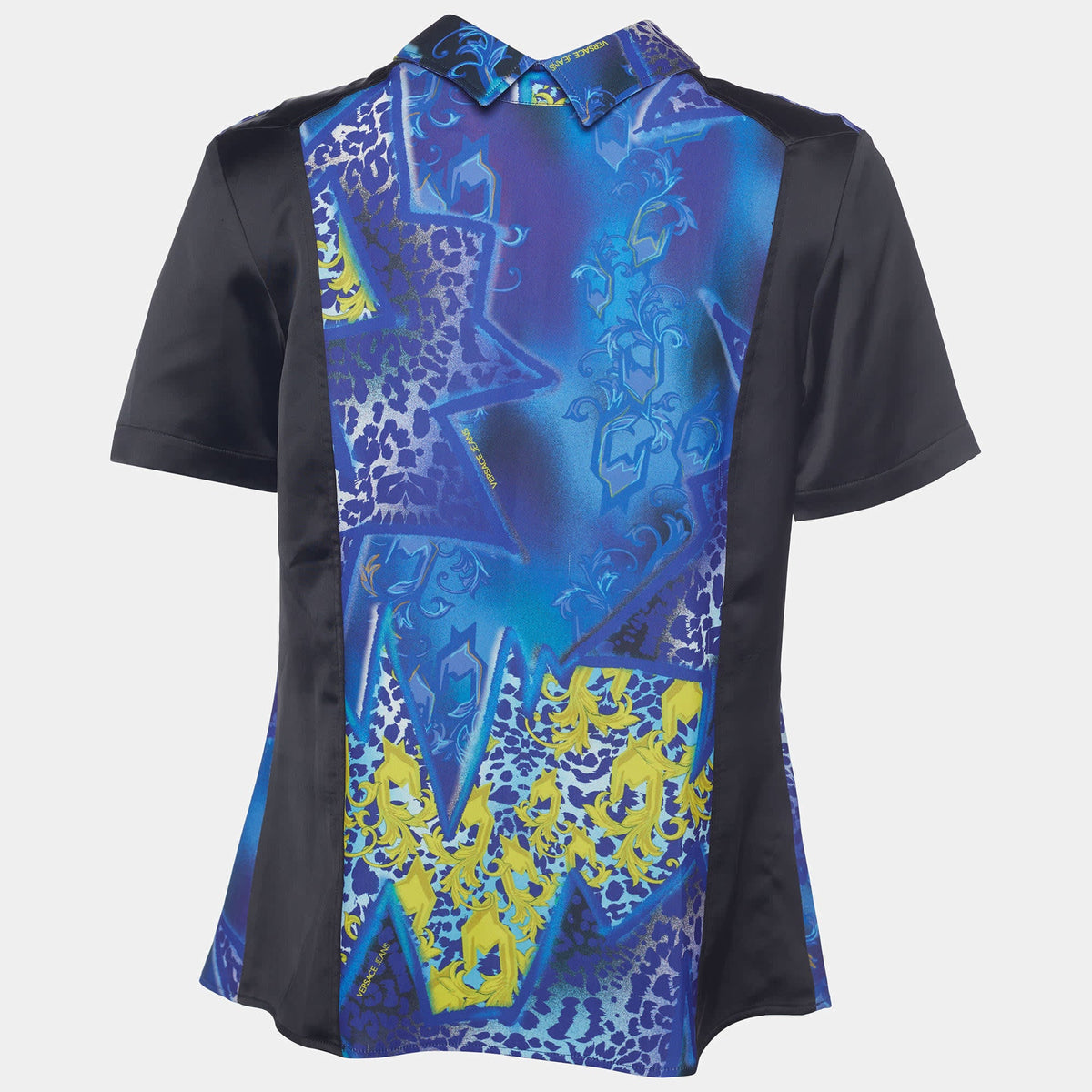 Versace Jeans Multicolor Printed Sateen Button Back Top