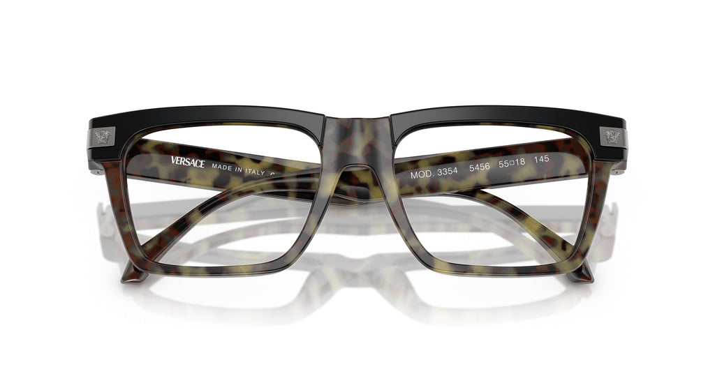 0ve3354 Oversized Square Frame Tortoiseshell Versace Eyeglasses