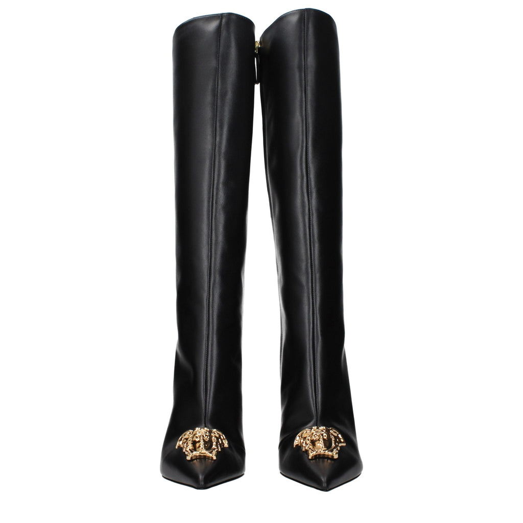 Versace Leather High Heel Women's Boots
