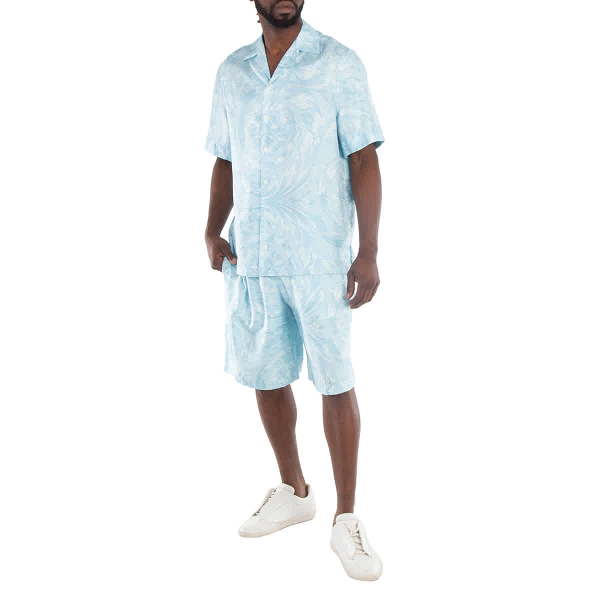 Versace Barocco Print Silk Shorts