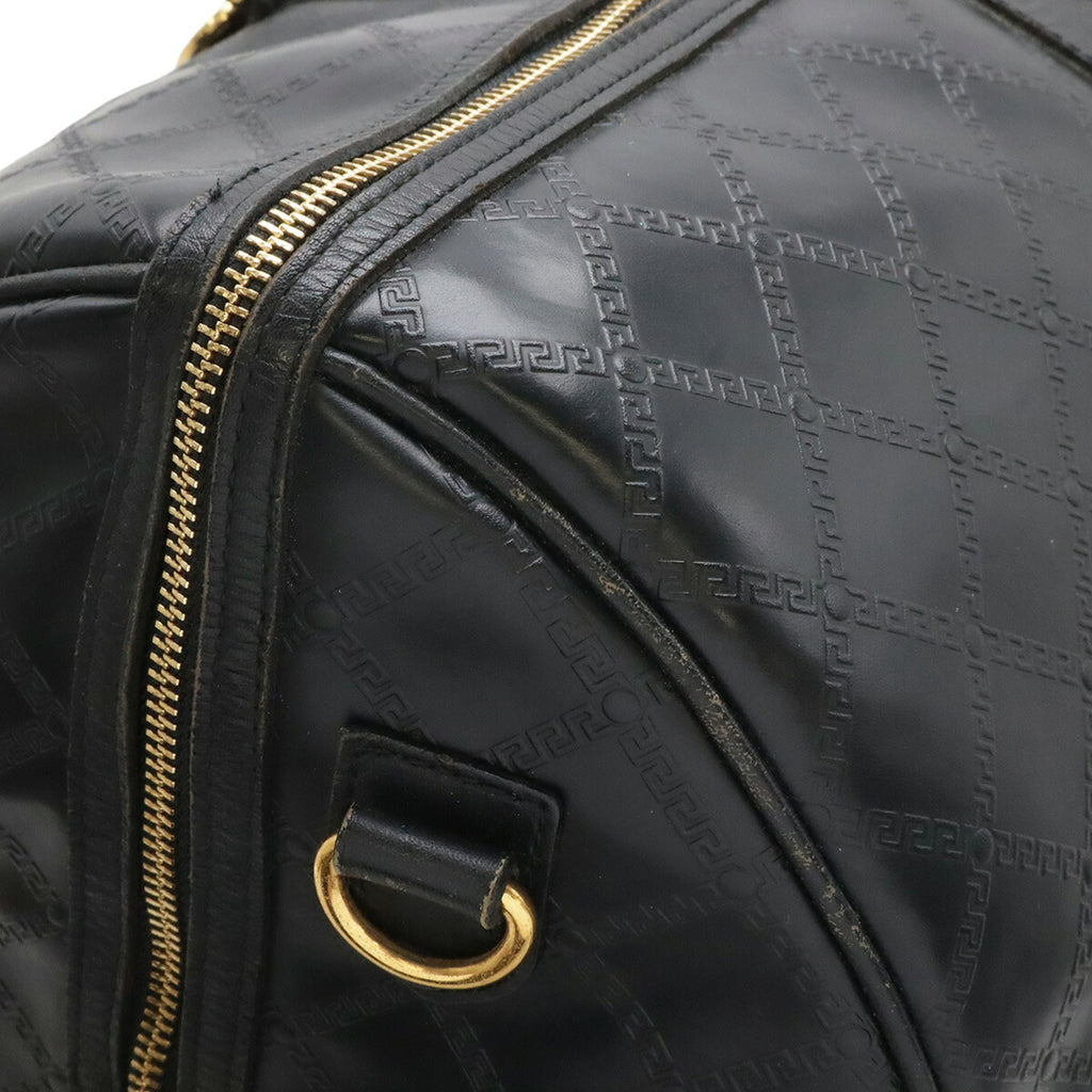 Versace Coated Canvas Leather Boston Bag (Pre-Owned)