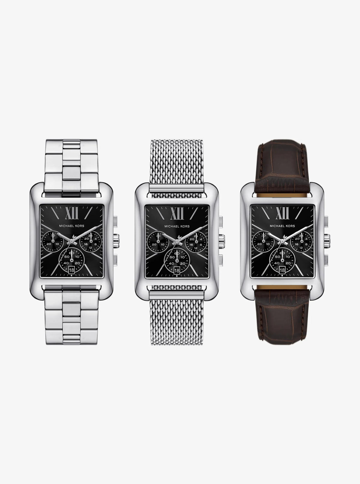 Monroe Silver-Tone Watch Strap Set