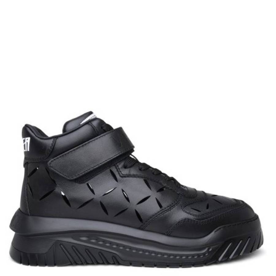Versace Men's Black / Palladium Odissea High Top Sneakers