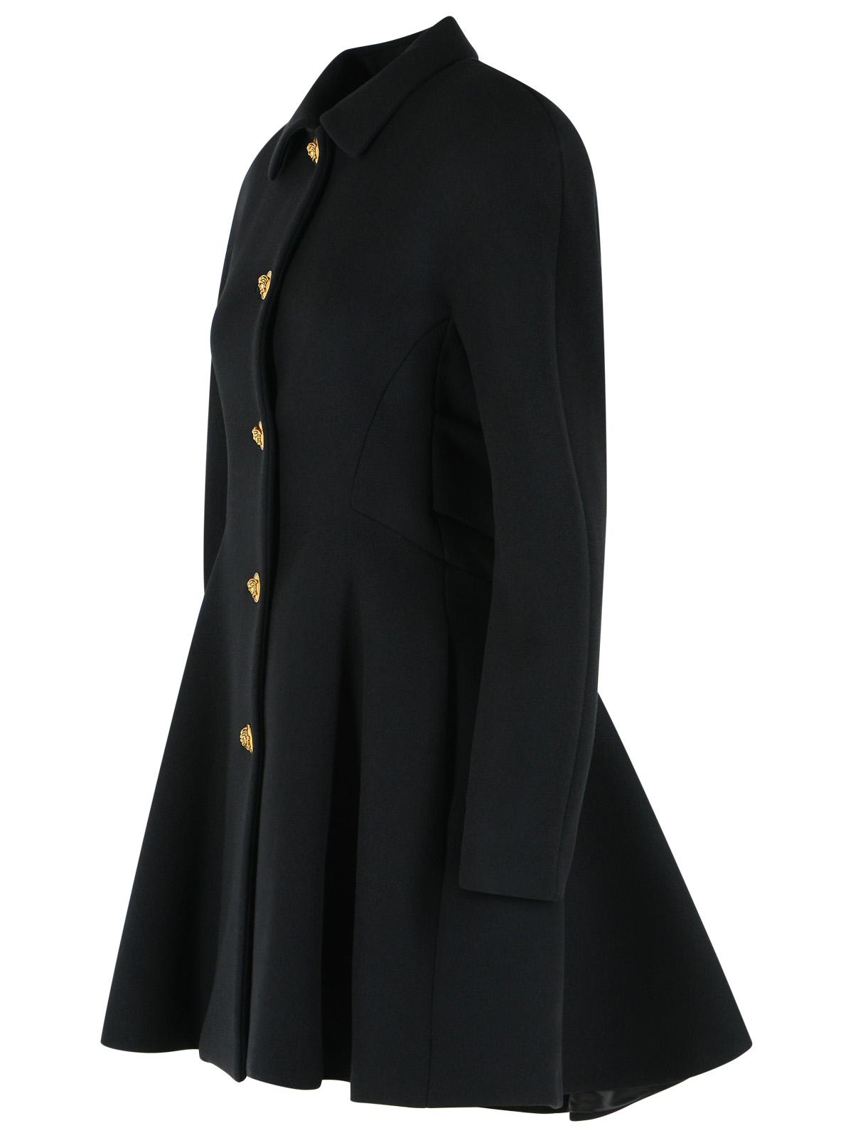 Black Shirt Collar Wool Coat