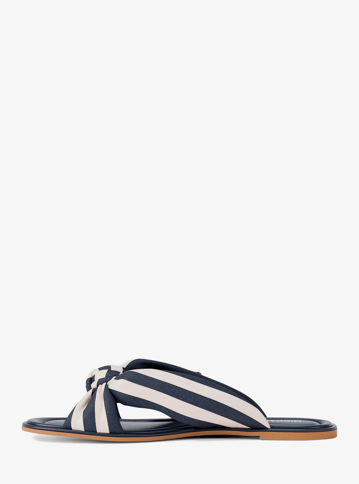 Elena Striped Linen Blend Slide Sandal