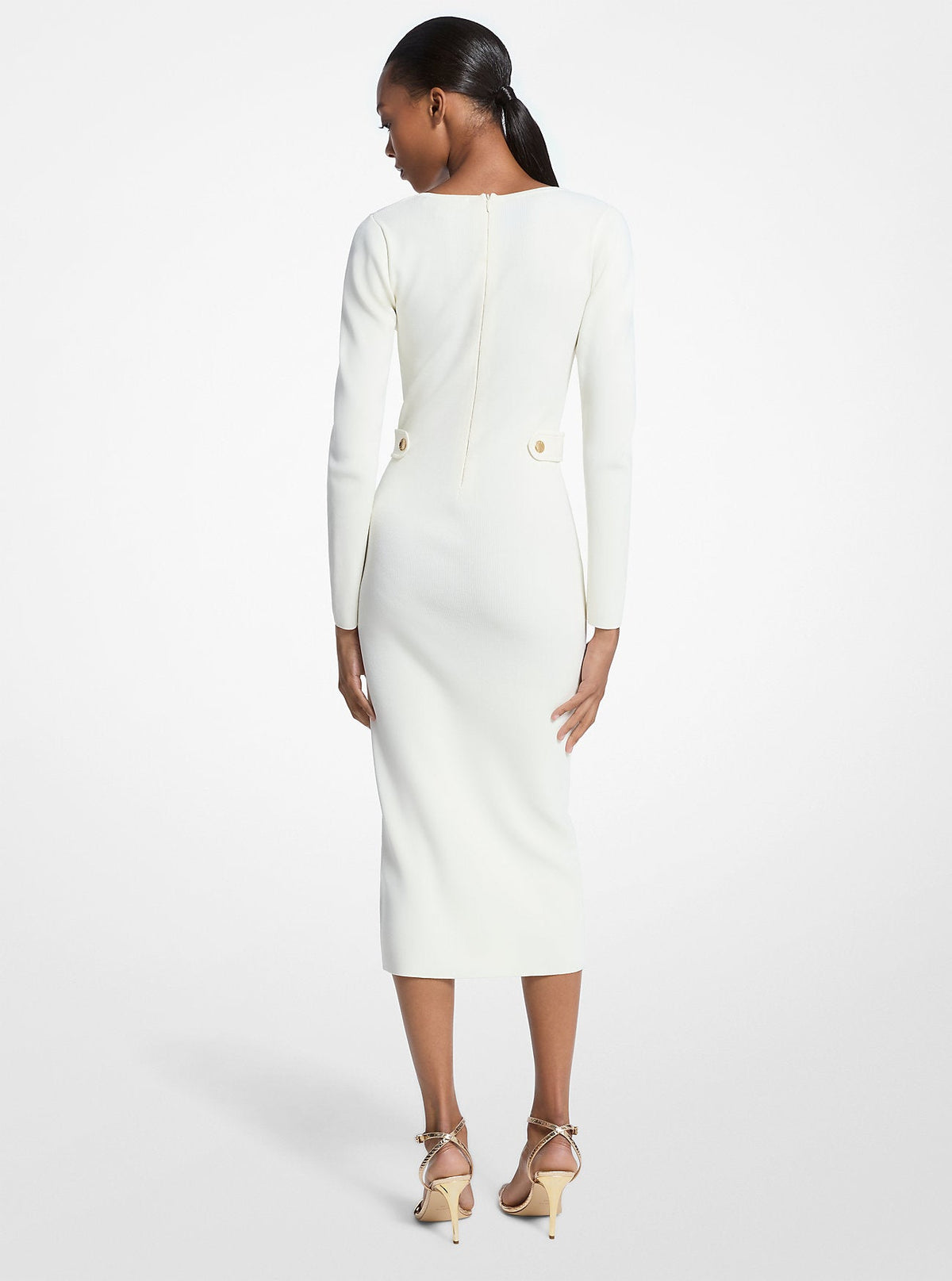 Ribbed Stretch Viscose Midi Dress