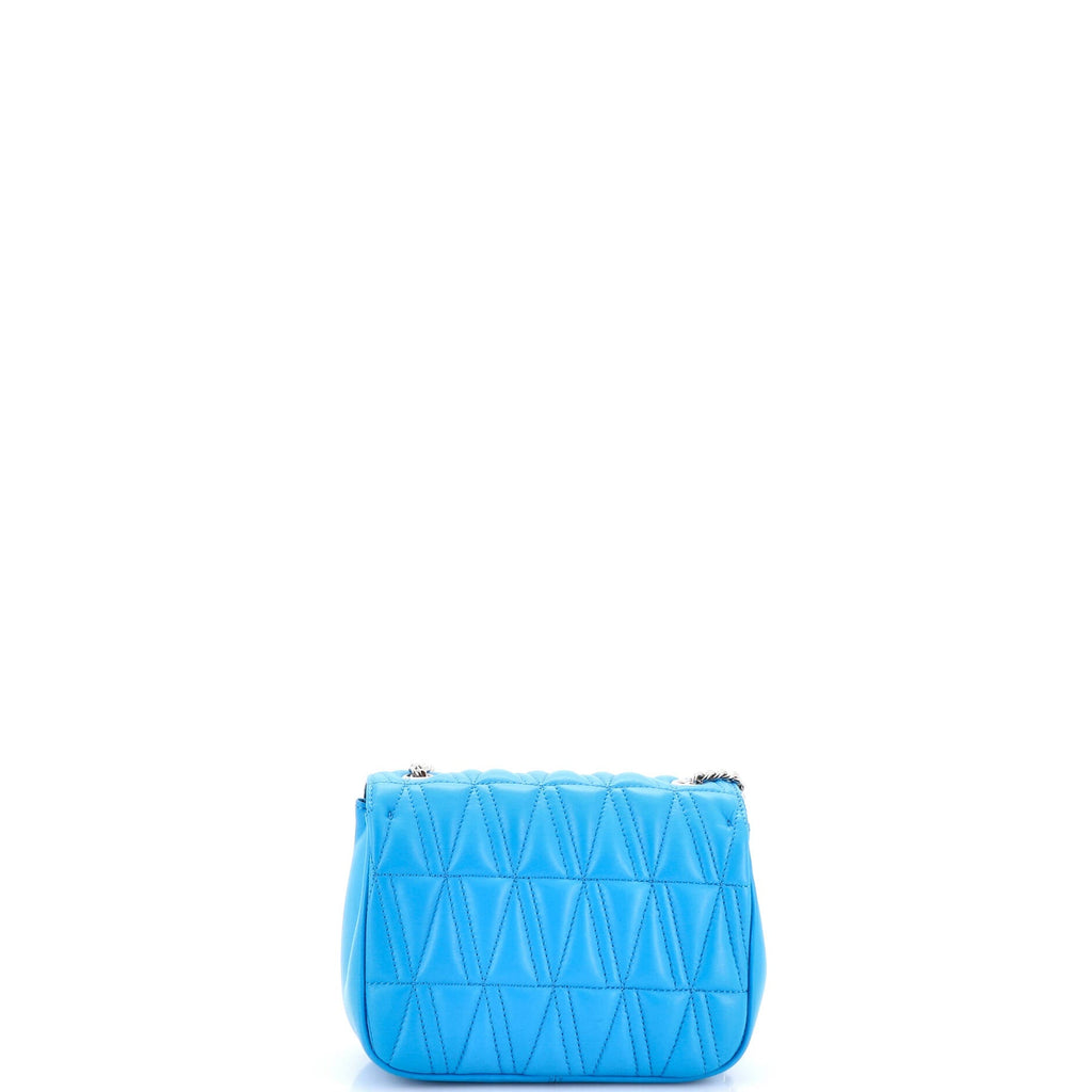 Virtus Chain Flap Shoulder Bag Quilted Leather Mini