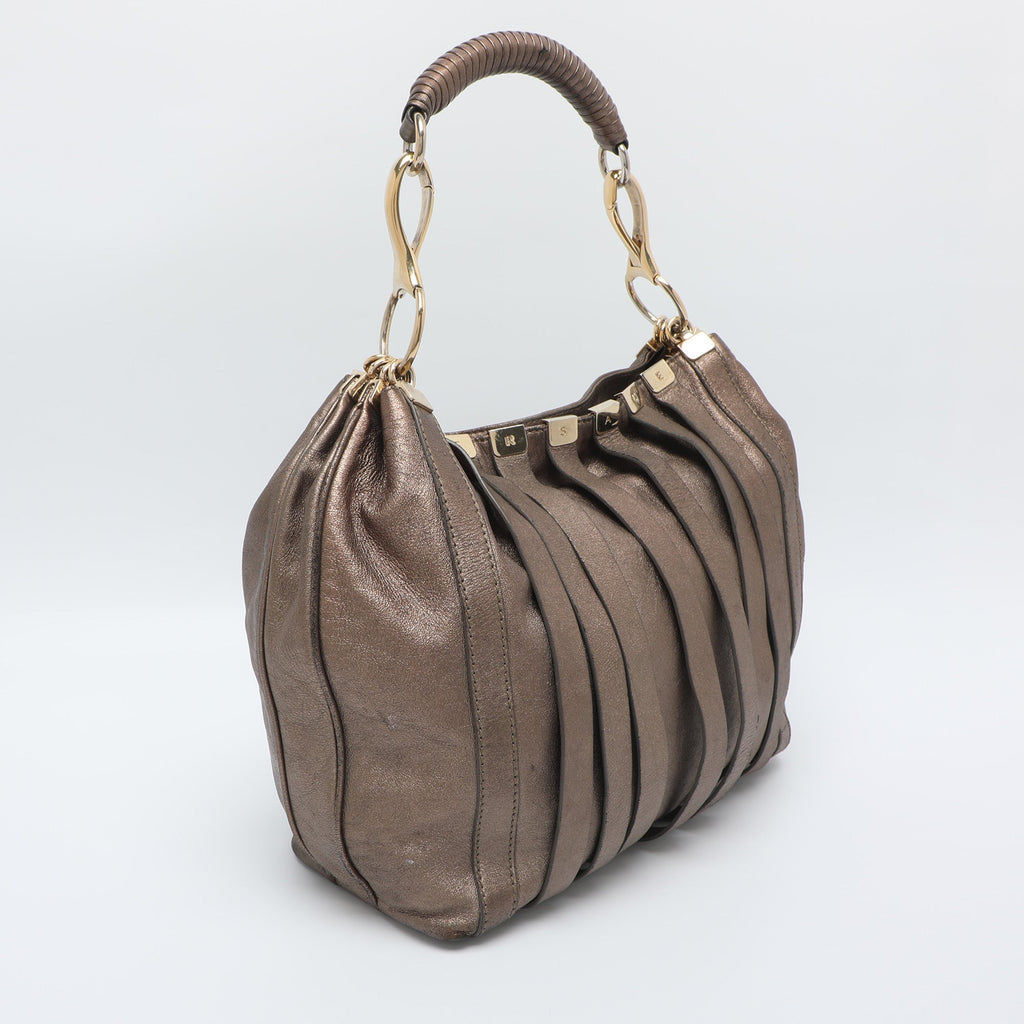 Versace Metallic Leather Shoulder Bag