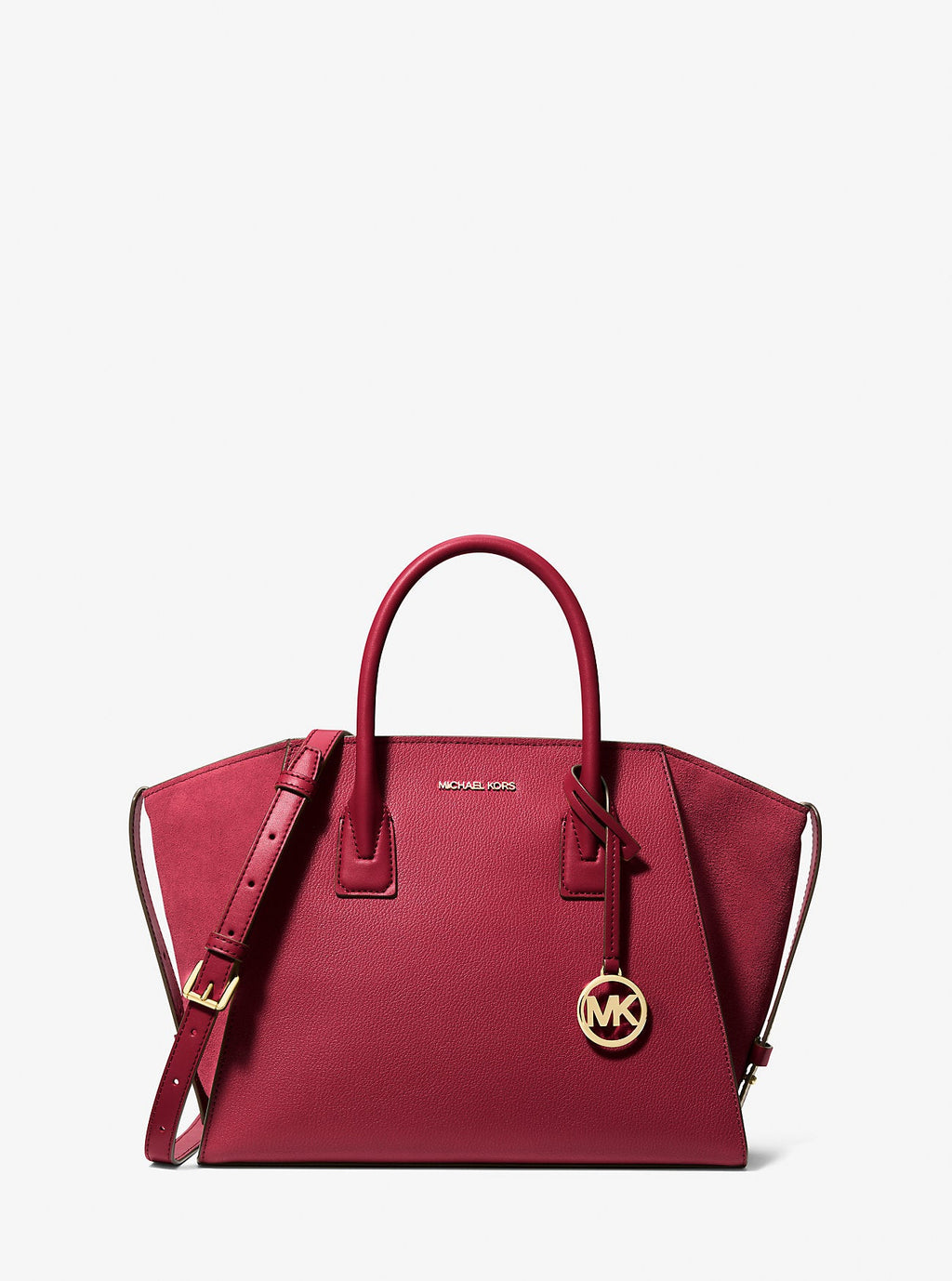 Avril Large Leather and Suede Satchel