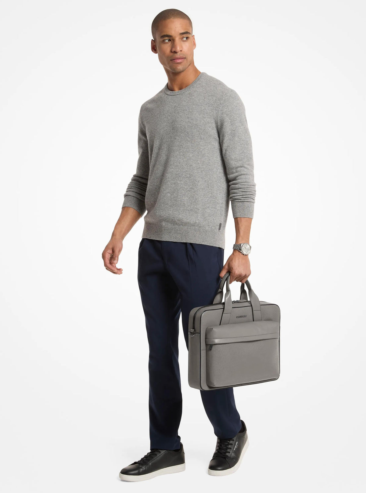 Pacey Medium Pebbled Leather Pocket Briefcase