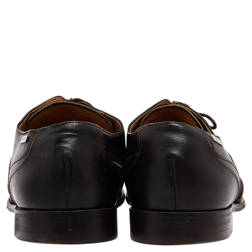 Versace Brown Leather Lace Up Derby