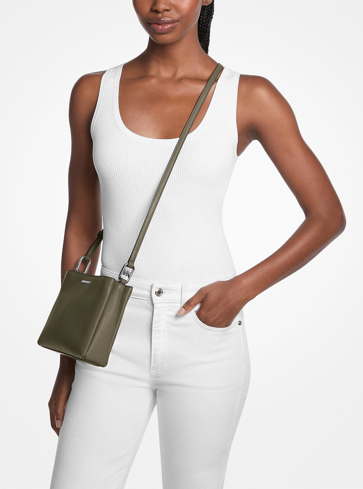 Trisha Medium Pebbled Leather Crossbody Bag