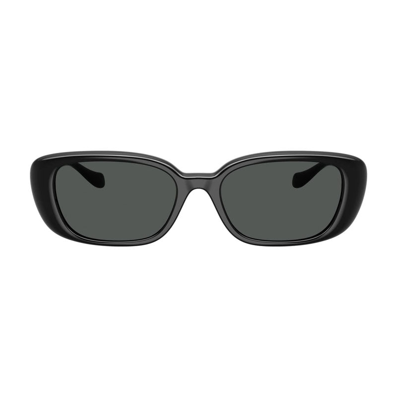 Versace Sunglasses Rectangle Full Rim, Shiny Black Frame And Grey Lens Ve4504Dgb1/87