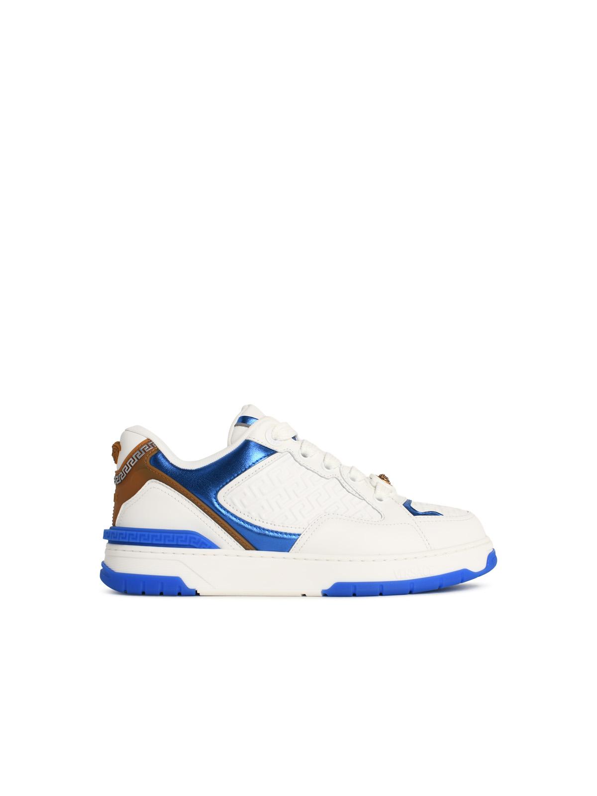 'Biggie' White Leather Sneakers