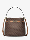 Carson Medium Signature Logo Convertible Bucket Crossbody Bag