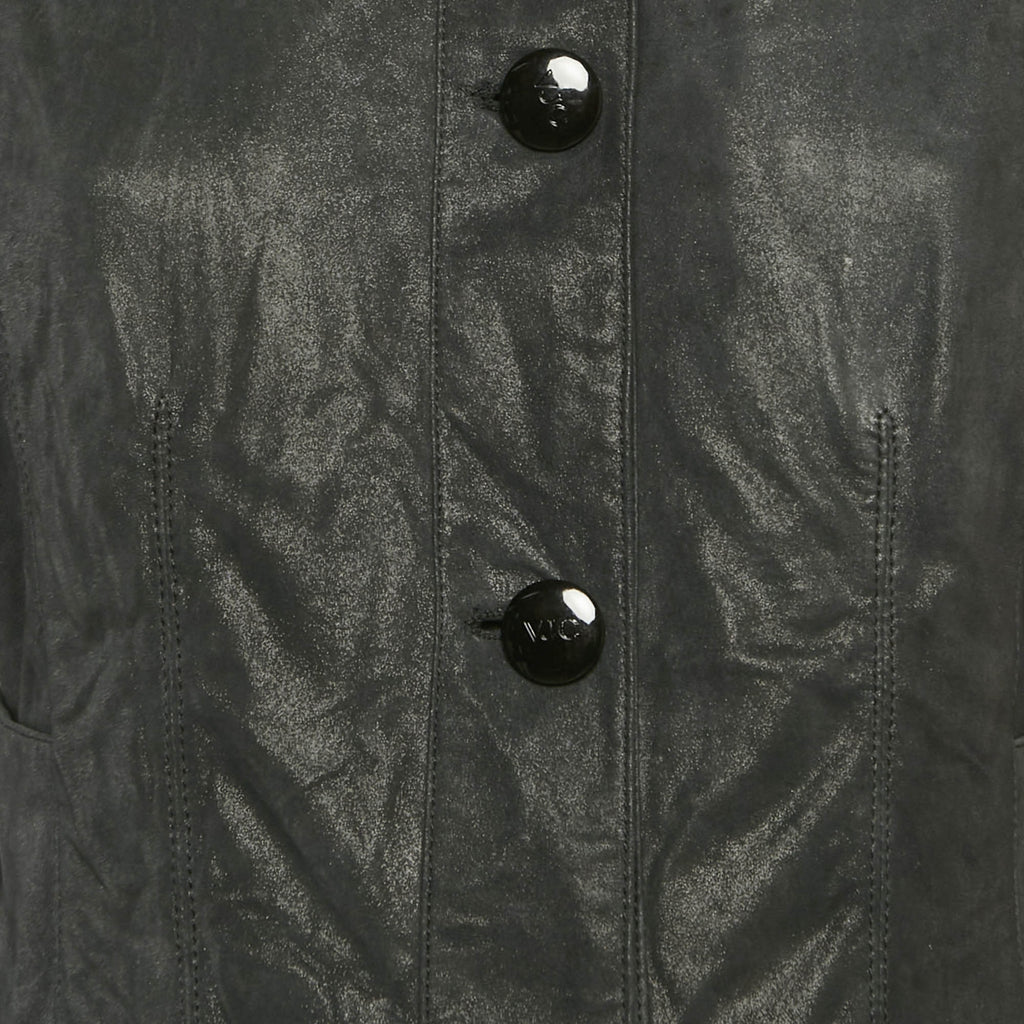 Versace Jeans Couture Black Leather Trench Coat