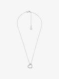 Pavé Heart Curb-Link Necklace