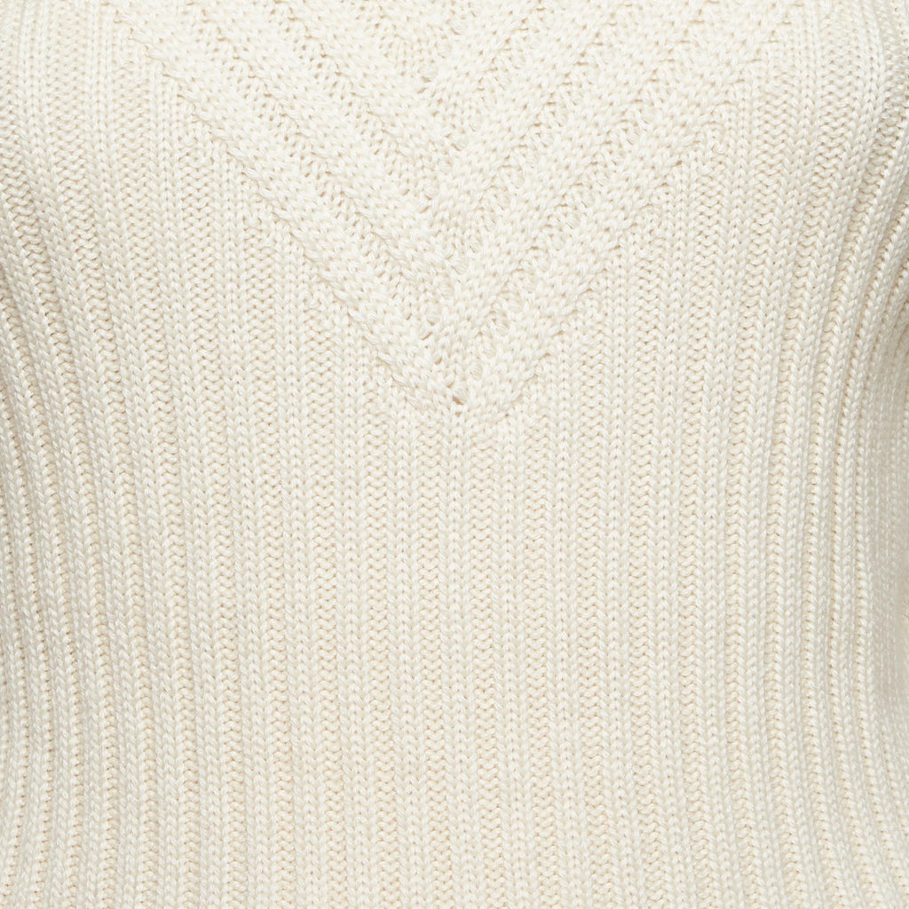 Versace Cream Rib Knit Turtle Neck Sweater