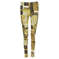 VERSACE 2021 Mosaic Barocco brown gold print stretchy legging pant IT44 L