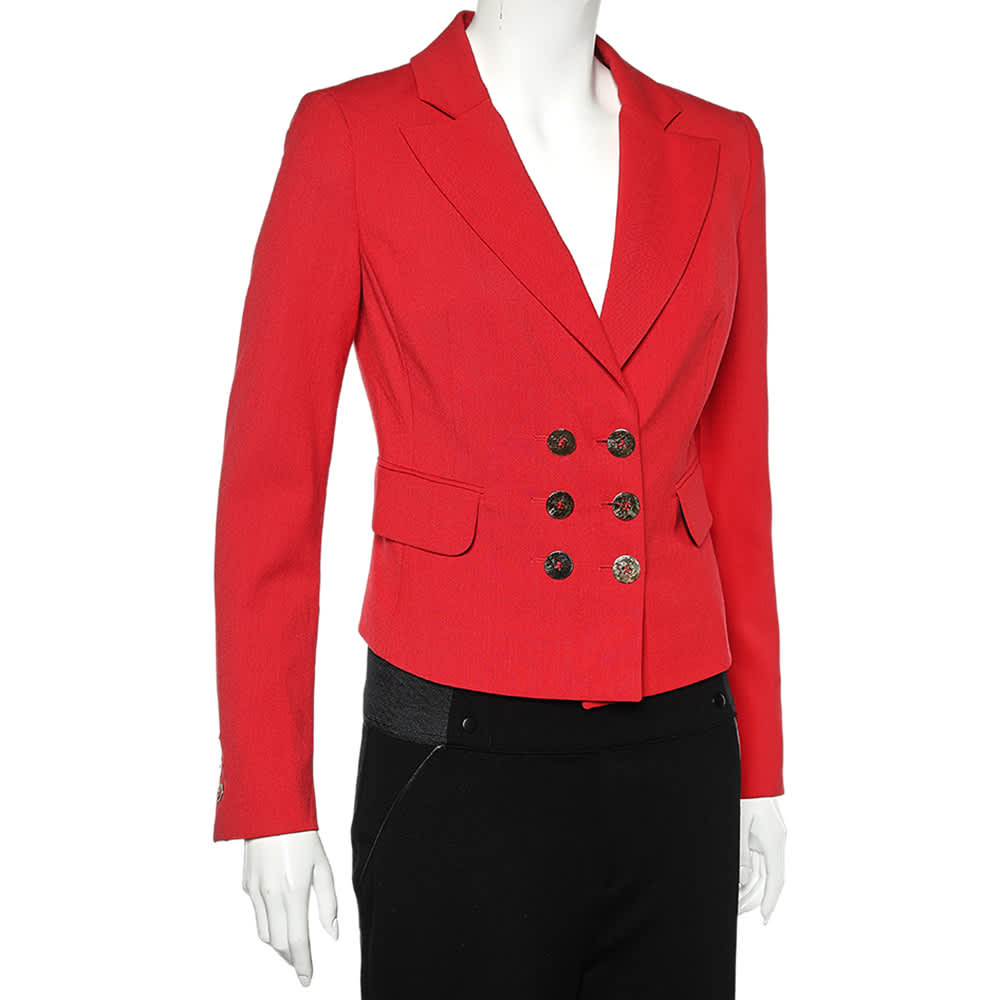 Versace Collection Red Double Breasted Blazer