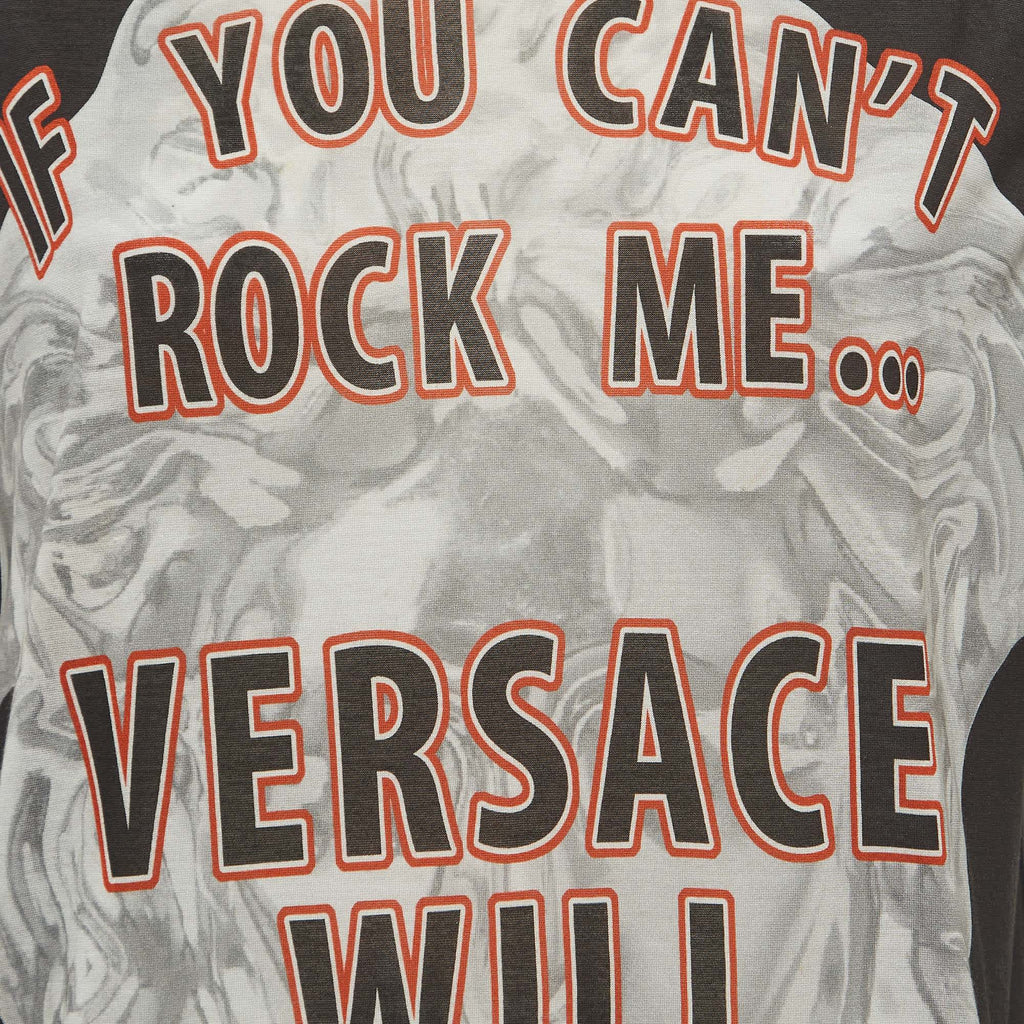 Versace Black Printed Jersey Loose Fit Tank Top