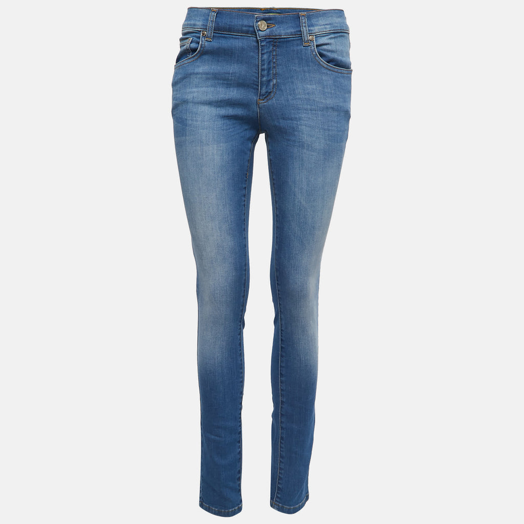 Versace Jeans Blue Washed Denim Skinny Jeans S Waist