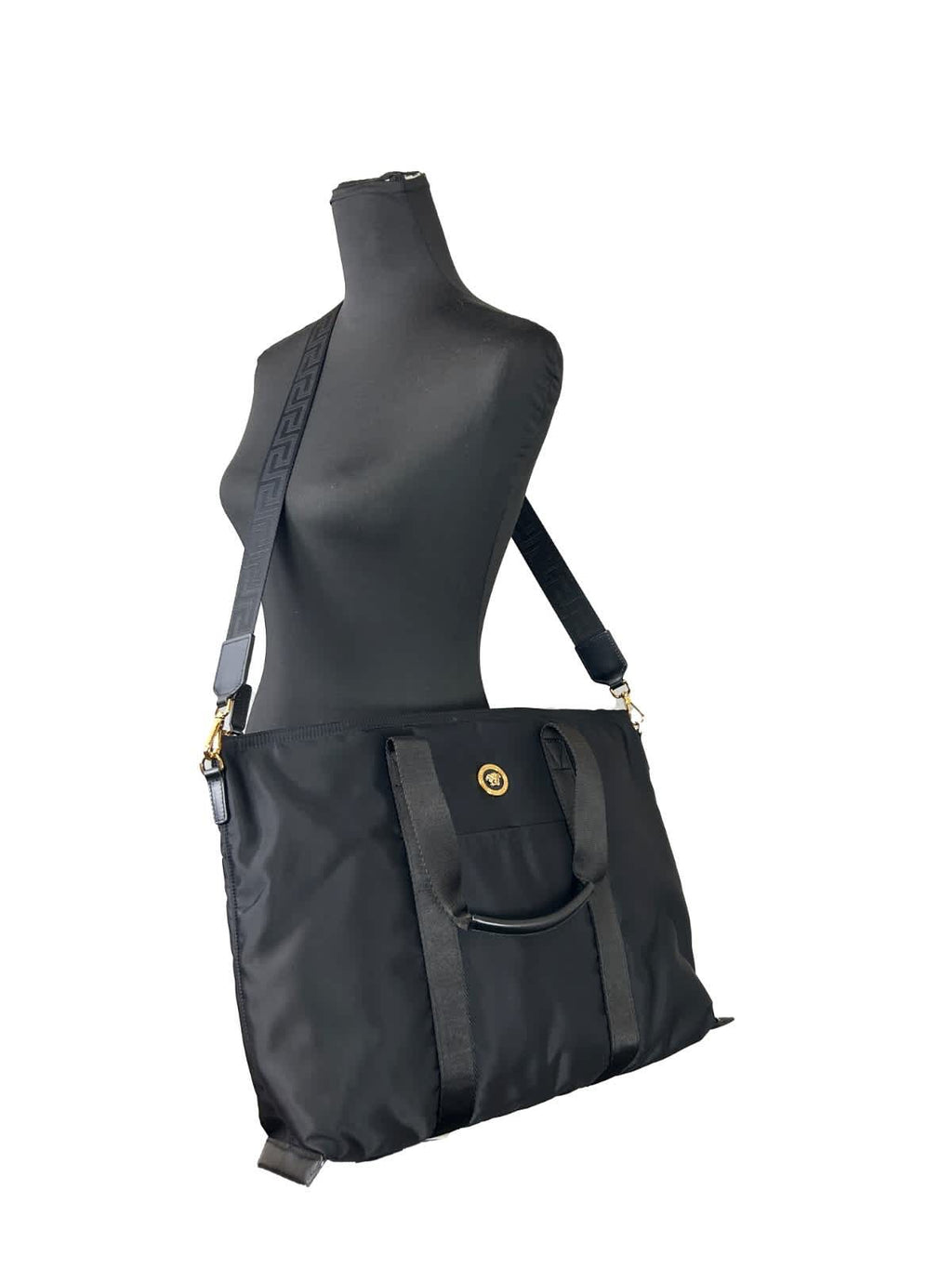 Versace Versace Nylon Fabric La Medusa Shoulder Tote Women's Bag