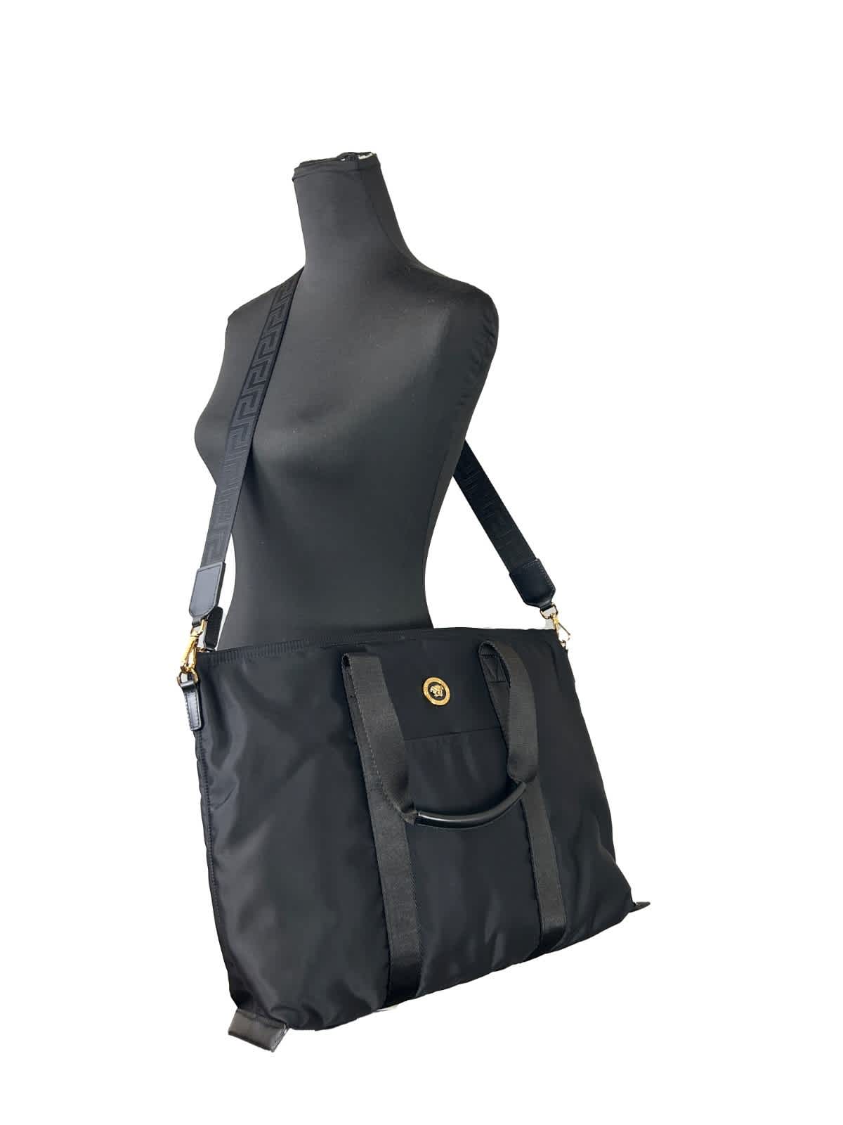 Versace Versace Nylon Fabric La Medusa Shoulder Tote Women's Bag