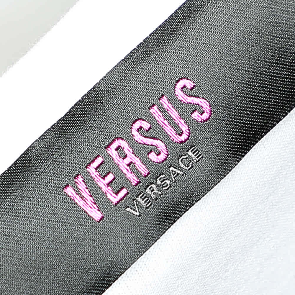 Versus Versace White Logo Embellished Cotton Knit T-Shirt