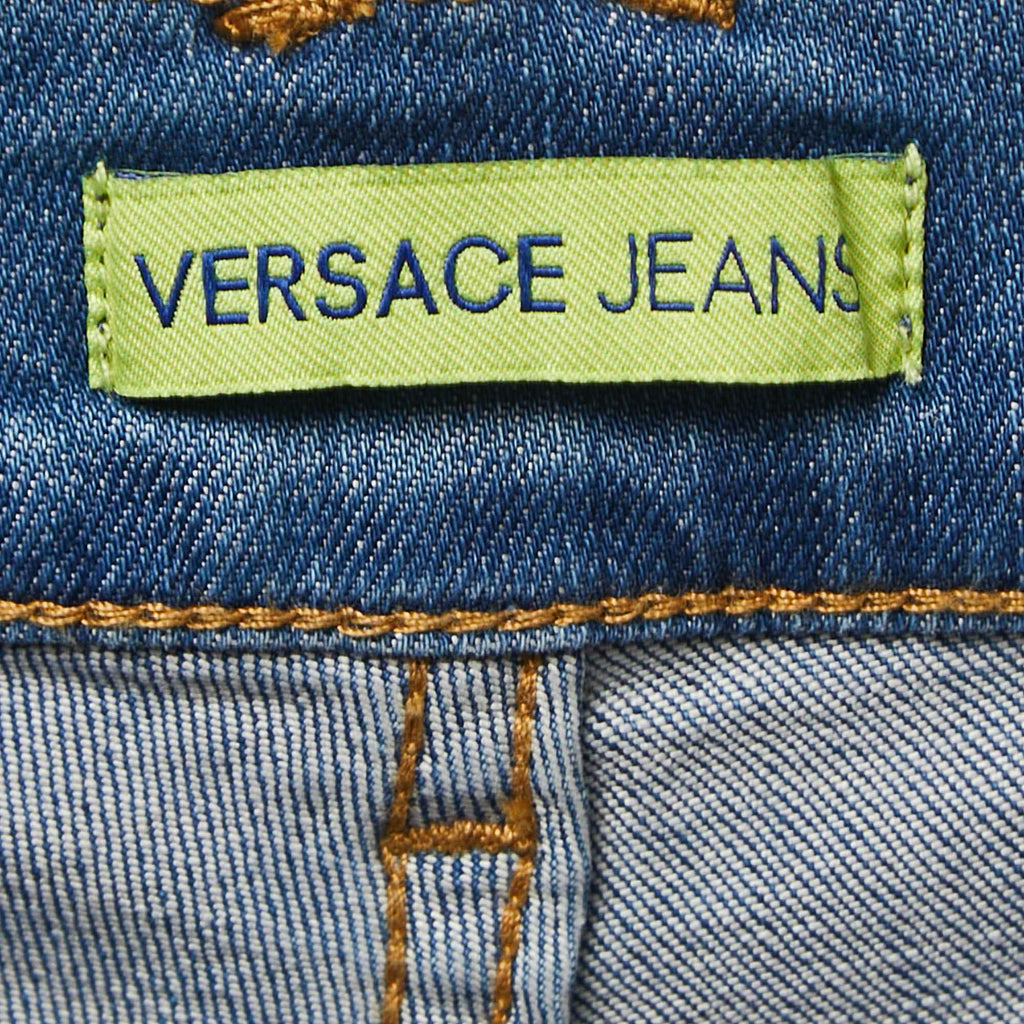 Versace Jeans Blue Washed Denim Skinny Jeans S Waist