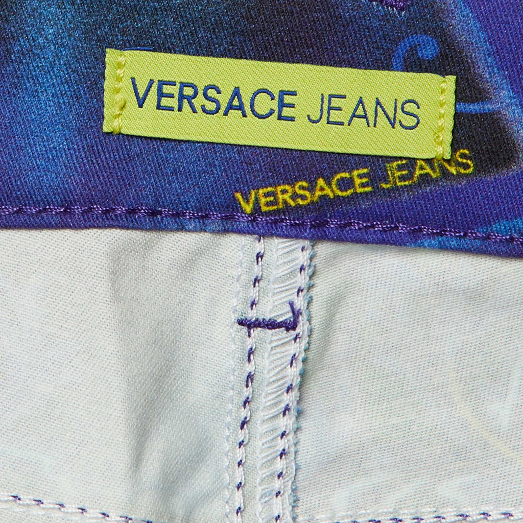 Versace Jeans Multicolor Printed Cotton Skinny Fit Jeans