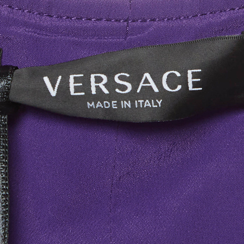 Versace Purple Viscose Medusa Head-Motif Miniskirt S/ Waist